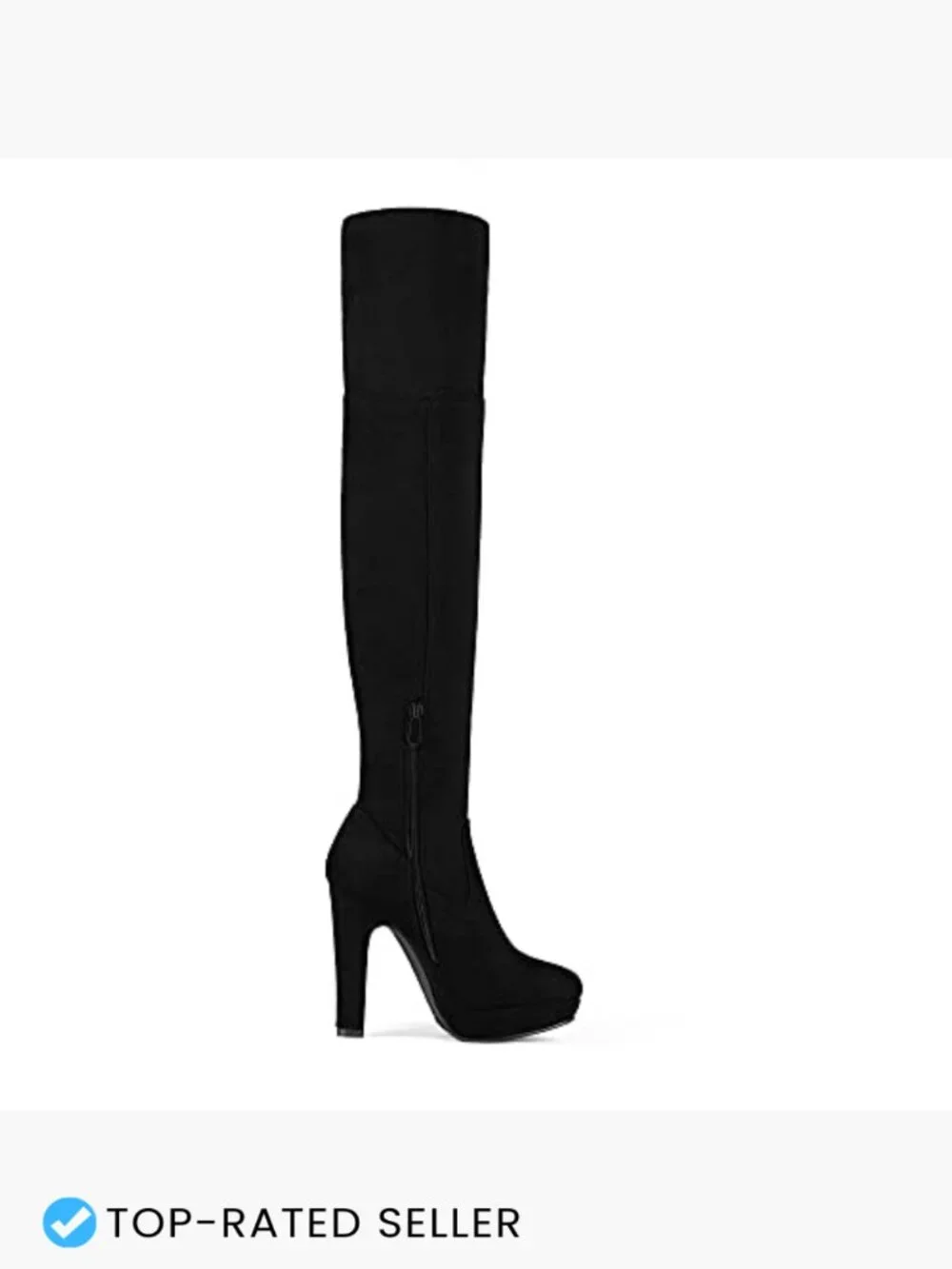 Chunky High Heel Over The Knee Boots Platform Stretch Suede Block Y2K
